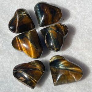Blue Tigers Eye Crystal Heart Carving